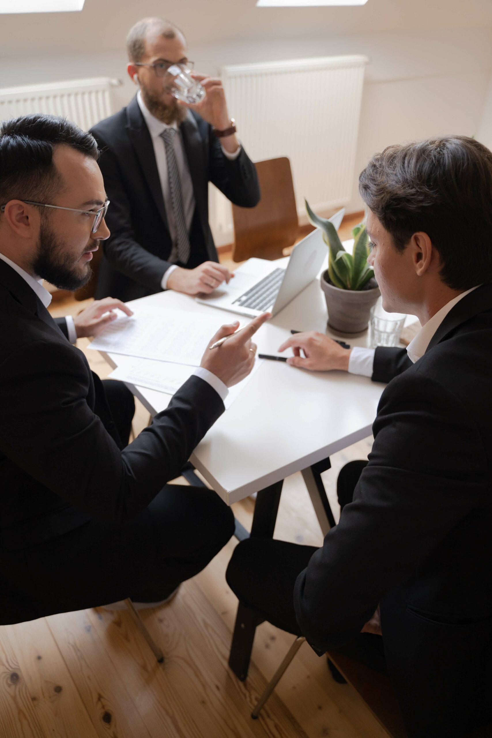 Men in a meeting